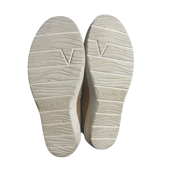 Vionic Lois Ankle Boots Size 8 Wide Tan Leather Comfort Orthotic - Picture 6 of 10